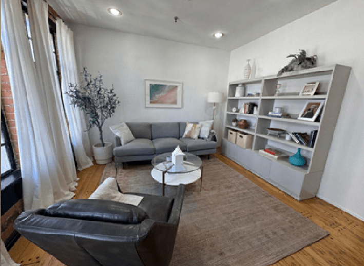 Calm and private therapy office